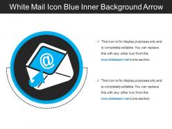 White mail icon blue inner background arrow
