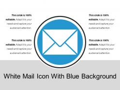 White mail icon with blue background