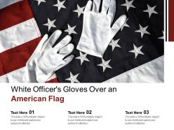 White officers gloves over an american flag