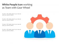 White people icon working as team with gear wheel