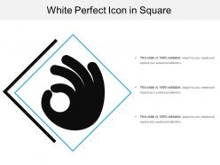 White perfect icon in square