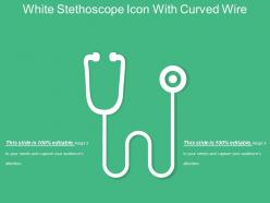 White stethoscope icon with curved wire