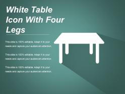 White Table Icon With Four Legs