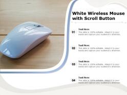White wireless mouse with scroll button