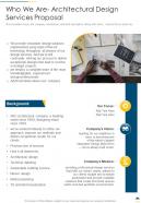 Who We Are Architectural Design Services Proposal One Pager Sample Example Document