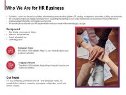 Who we are for hr business ppt powerpoint presentation slides shapes