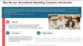 Who We Are Recruitment Marketing Company Introduction Recruitment Marketing