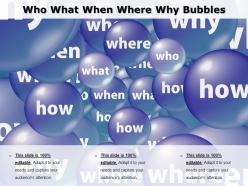 Who what when where why bubbles