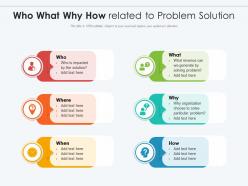 Who what why how related to problem solution