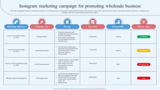 Wholesale Marketing Strategy Instagram Marketing Campaign For Promoting Wholesale Business