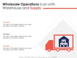 Wholesale Operations Icon With Warehouse And Supply