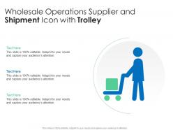 Wholesale operations supplier and shipment icon with trolley