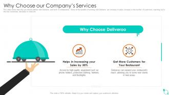 Why choose our companys services deliveroo investor funding elevator