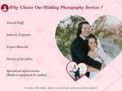 Why choose our wedding photography services ppt powerpoint presentation aids