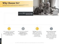 Why choose us retirement benefits ppt file visuals