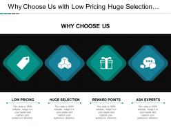 Why choose us with low pricing huge selection and reward points