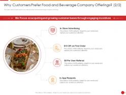 Why customers prefer food and beverage company ppt visual aids slides