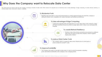Why Does The Company Want To Relocate Data Center Data Center Relocation For IT Systems