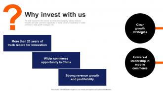 Why Invest With Us Alibaba Investor Funding Elevator Pitch Deck