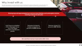 Why Invest With Us Audi Company Investor Funding Elevator Pitch Deck