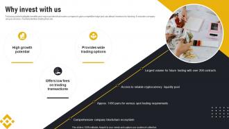 Why Invest With Us Binance Investor Funding Elevator Pitch Deck