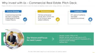 Why Invest With Us Commercial Real Estate Pitch Deck Ppt Powerpoint Presentation Diagram Lists