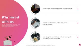 Why Invest With Us Cosmetics Brand Fundraising Pitch Deck