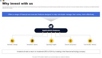 Why Invest With Us Digital Finance Company Investor Funding Elevator Pitch Deck