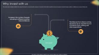 Why Invest With Us Overseas Money Transfer Company Investor Funding Elevator Pitch Deck
