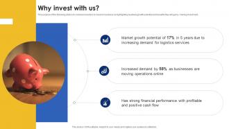 Why Invest With Us Product Shipping Platform Investor Funding Elevator Pitch Deck