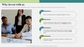 Why Invest With Us Sustainable Investing Fundraising Pitch Deck
