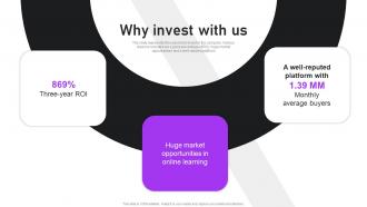 Why Invest With Us Udemy Investor Funding Elevator Pitch Deck
