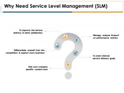 Why need service level management slm goal arrows ppt powerpoint presentation portfolio layout