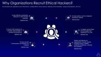 Why organizations recruit ethical hackers ppt icon infographics