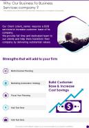 Why Our Business To Business Services Company One Pager Sample Example Document