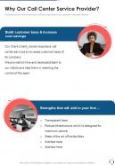 Why Our Call Center Service Provider One Pager Sample Example Document