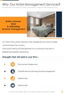 Why Our Hotel Management Services One Pager Sample Example Document