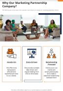 Why Our Marketing Partnership Company One Pager Sample Example Document