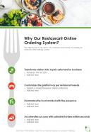 Why Our Restaurant Online Ordering System One Pager Sample Example Document