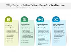 Why projects fail to deliver benefits realisation