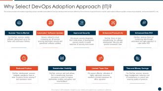 Why Select Devops Adoption Approach IT Ppt Outline Slide Download