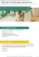 Why Select Our Office Space Rental Services One Pager Sample Example Document