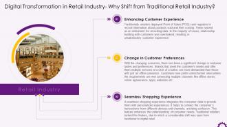 Why Shift From Traditional Retail To Digital Retail Industry Training Ppt