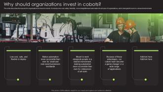 Why Should Organizations Invest In Cobots Cobot Safety And Risk Factors