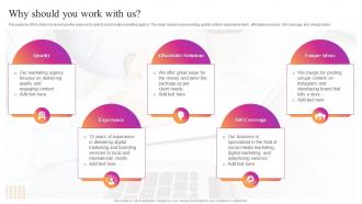 Why Should You Work With Us Instagram Marketing Strategy Proposal Ppt Icon Demonstration