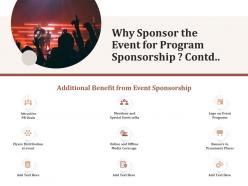 Why sponsor the event for program sponsorship contd l1567 ppt powerpoint design