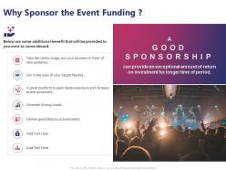 Why sponsor the event funding ppt powerpoint presentation summary background