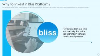 Why to invest in bliss platform bliss investor funding elevator pitch deck