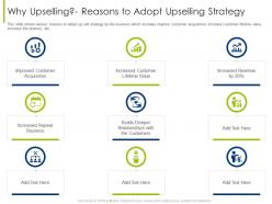 Why Upselling Reasons Tips To Increase Companys Sale Through Upselling Techniques Ppt Graphics
