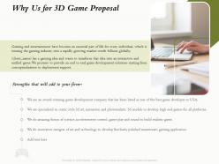 Why us for 3d game proposal ppt powerpoint presentation show icons